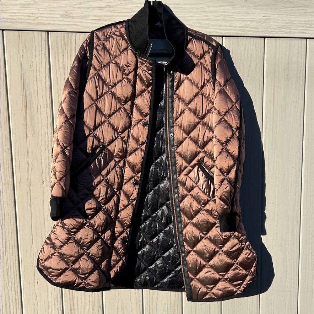 Adroit Atelier Libby Quilted Long Jacket Sepia Bronze - Picture 12 of 14
